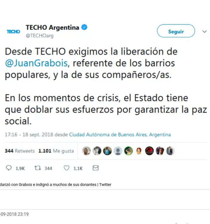 kmacandall's tweet photo. Se acuerdan de TECHO, los que reclamaban por Grabois?

Bueno... https://t.co/9k7kZzrjw8