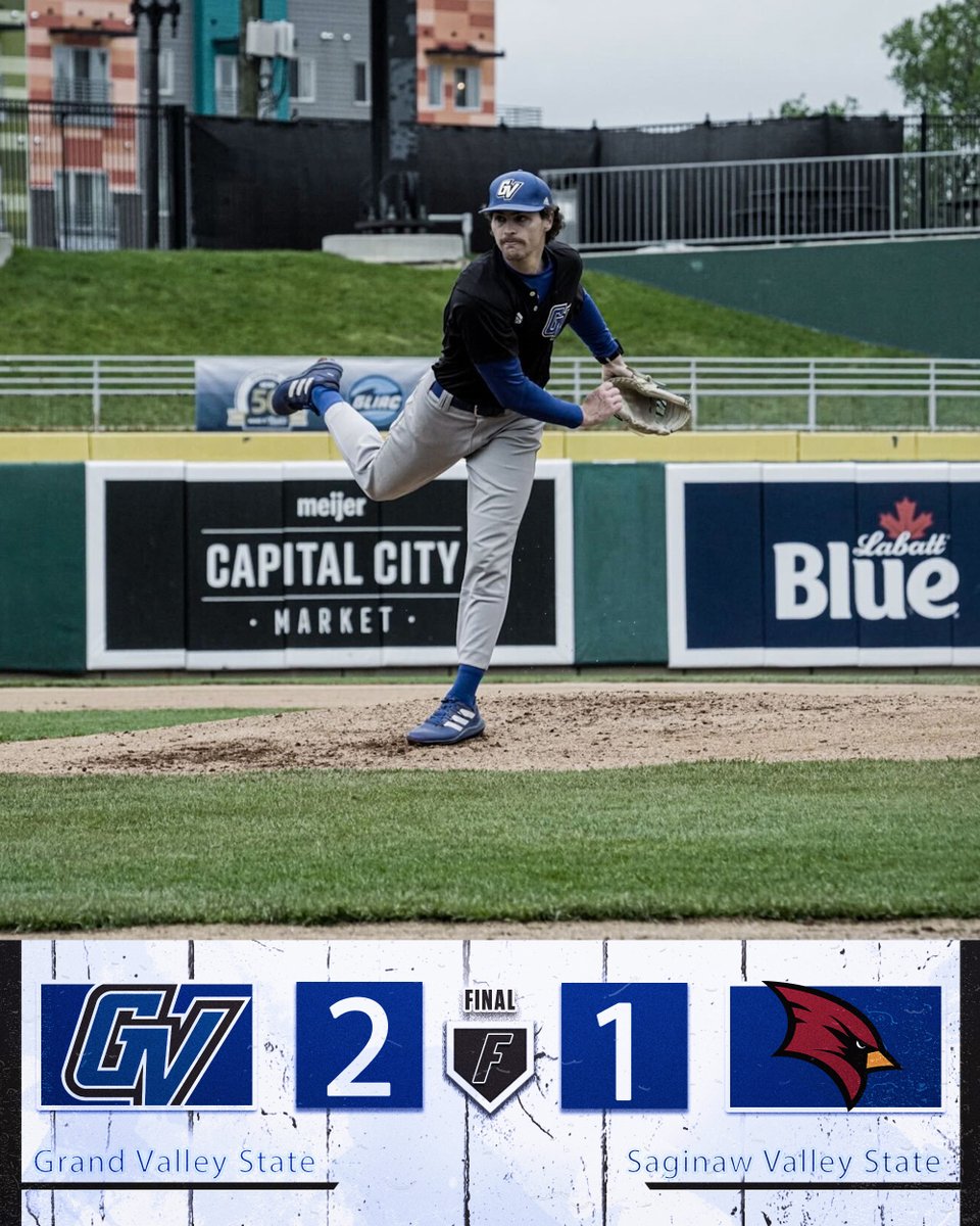 The Lakers Win...

GVSU advances to the GLIAC Championship Game.

Leck with a complete-game win, yielding 1 run on 6 hits with 8 strikeouts.

Dkystra with a 2-run single that scored VanEnkevort and Nott...Rydquist, VanEnkevort and Nott with two hits.