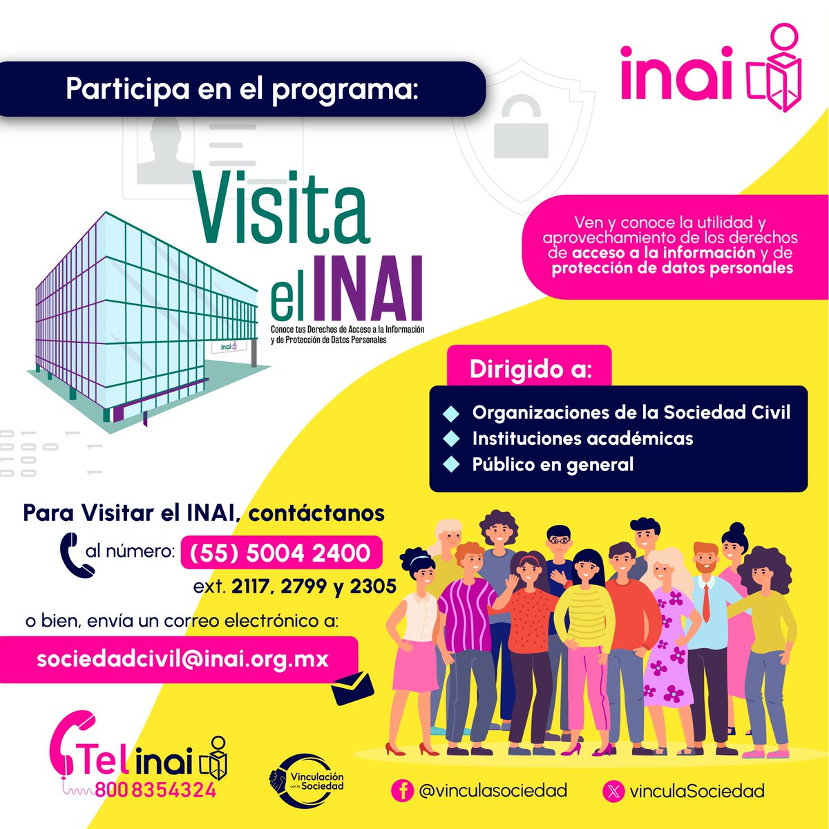 🏢🔎 #VisitaElINAI para conocer la utilidad de los derechos de #AccesoALaInformación y de protección de #DatosPersonales y nuestro trabajo para promoverlos Escríbenos bit.ly/3PwHAXh