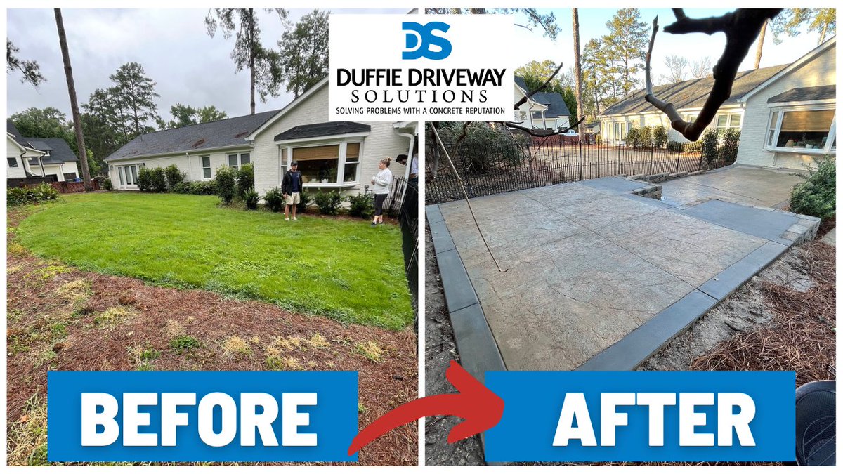 DuffieDriveway's tweet image. What is YOUR favorite part of this new decorative patio? The stamped concrete or the retaining wall with steps leading up to the new grill area? We's love to help you turn your backyard into the sanctuary you have been yearning for! #stampedconcrete #bestbackyard #favorite