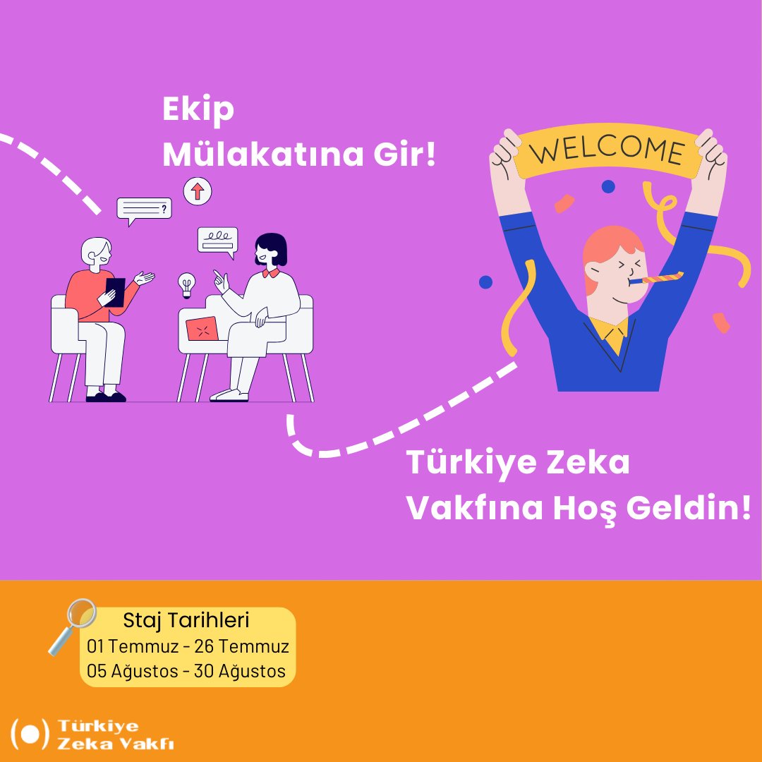 Türkiye Zeka Vakfında staj yapma fırsatı seni bekliyor🌟 Kendini geliştirmek ve yeni deneyimler kazanmak istiyorsan buradayız! 2 Haziran’a kadar başvuru yapmak için: forms.gle/6mPBkwTeVEKKe4… #tzv #staj #zekavakfi