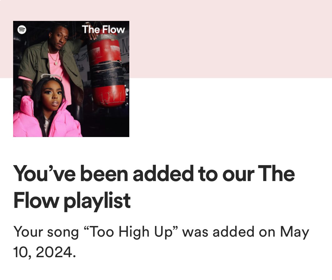 Jesus has blessed my new song with my bros @EasyAlexMack and @wowflowertweets! Thank you @spotifyartists for adding “Too High Up” to The Flow! Thank you @thesonderhouse for the release support as always! #chh #NewMusicFriday #hiphop