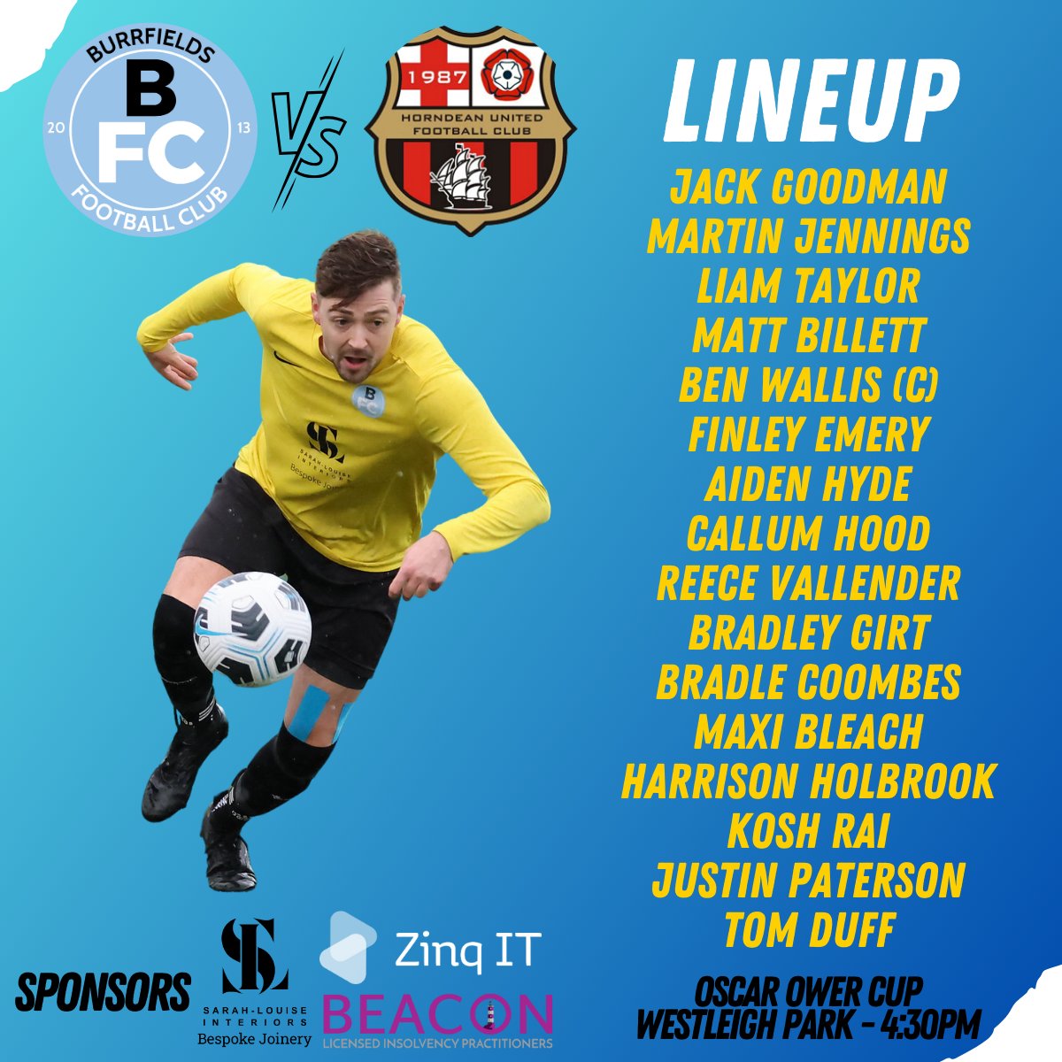 BurrfieldsFC's tweet image. Team Lineup and Full Time
Oscar Ower Cup

2 Burrfields FC
⚽ Harrison Holbrook 
⚽ Kosh Rai

1 Horndean United
@Horndean_Utd

@MidSolent
@SolentMid

@ZinqIt
@Beacon_LIP_Ltd

Picture credit @ParksFooty