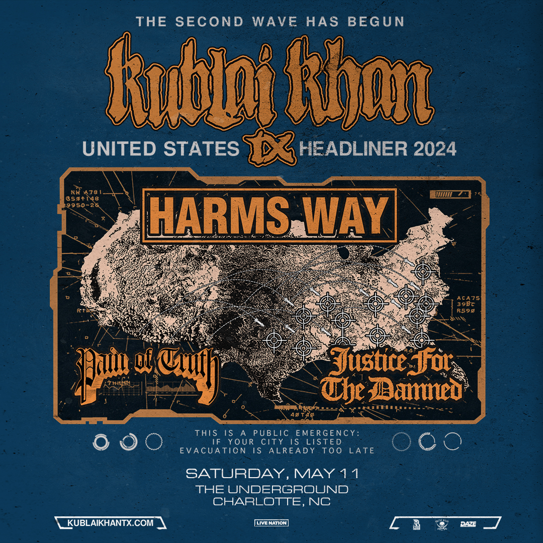 SOLD OUT! @KublaiKhanTX with @HarmsxWay, @PainOfTruthHC & Justice For The Damned TONIGHT (5/11) at The Underground! Doors: 6:30 PM | Show: 7:30 PM Upgrades: livemu.sc/4b3aV4d