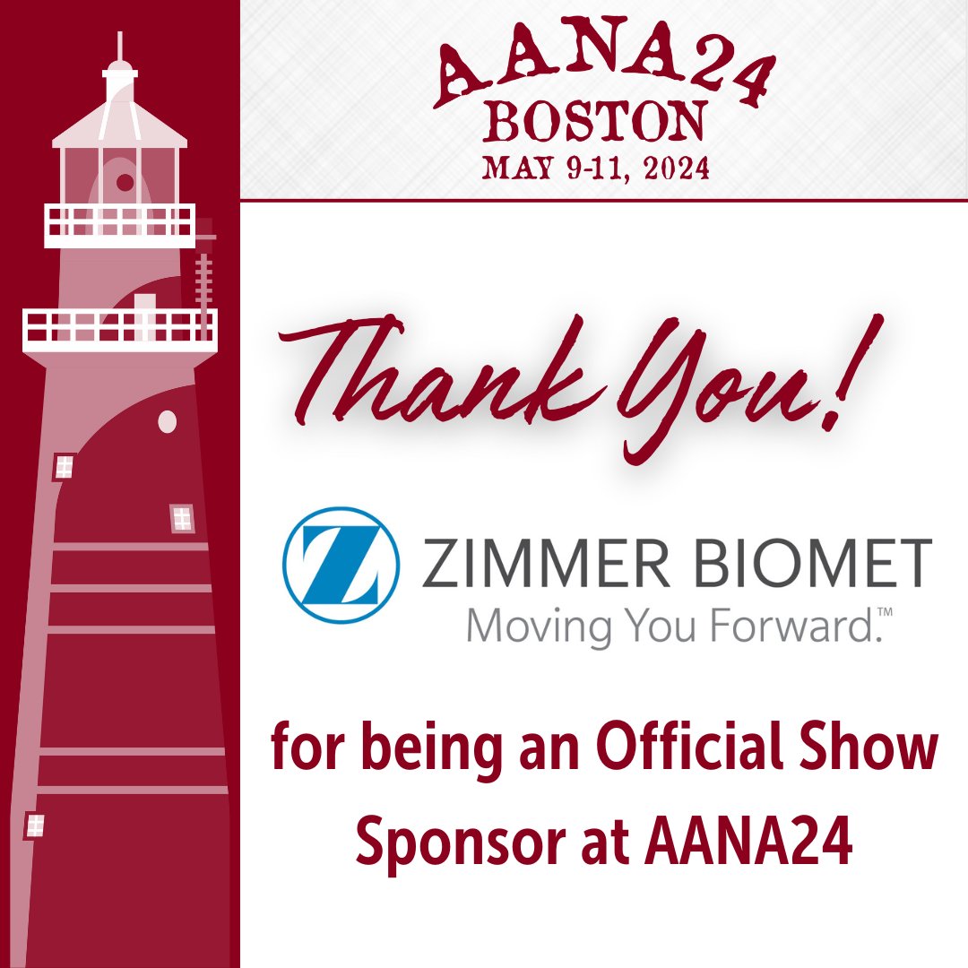 AANA would like to thank Zimmer Biomet for being an Official Show Sponsor at AANA24!