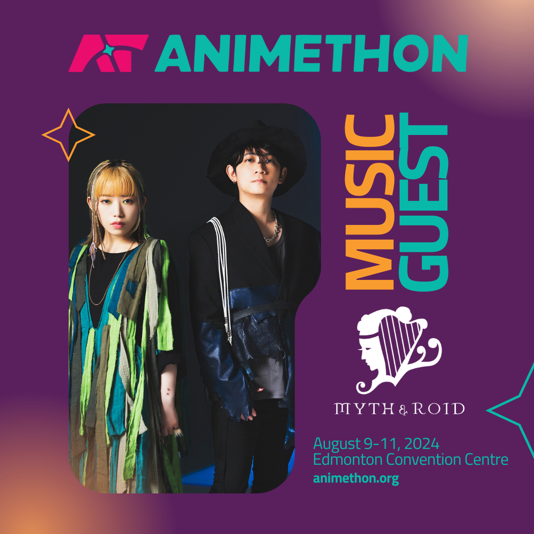 With @KIHOW_ powerhouse vocals and @TomOshima_TH futuristic beats, get ready to be blown away by @myth_and_roid! From OVERLORD to Re:Zero, this Anisong duo will be performing at Animethon this year! Get your Animethon passes now! animethon.org #MYTHandROID #Animethon