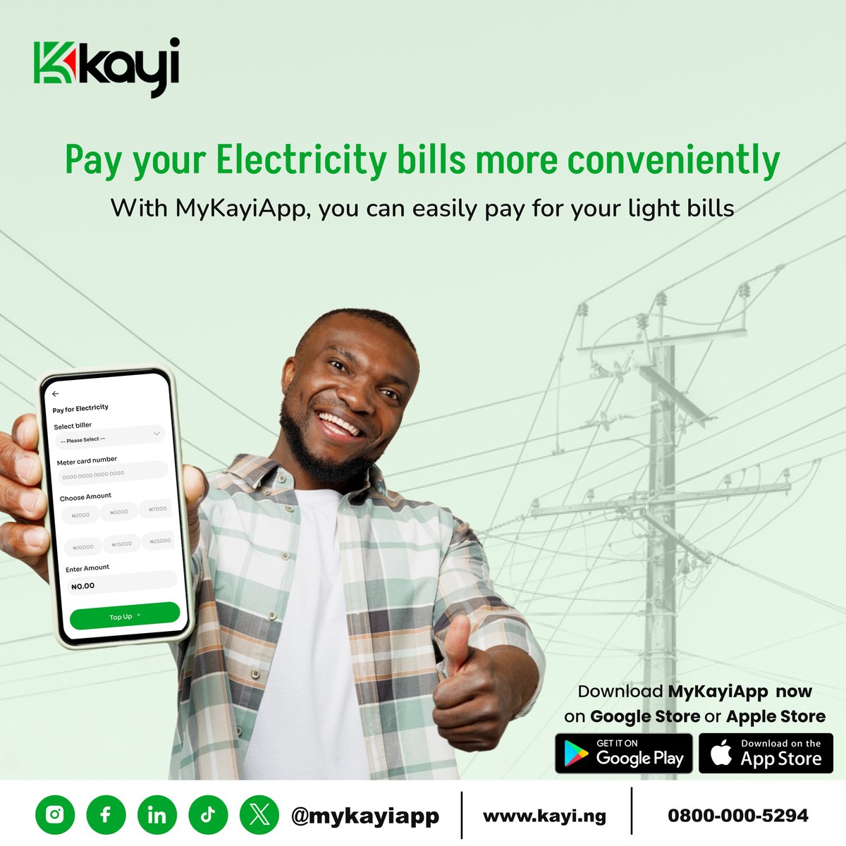 Bringing city convenience to rural homes! With Kayiapp, paying electricity bills is now a breeze, no matter where you are. Experience the ease of managing your bills right from your fingertips!

#MyKayiapp #RuralConvenience 
#EasyBills
#Kayiway
#Digitalbanking