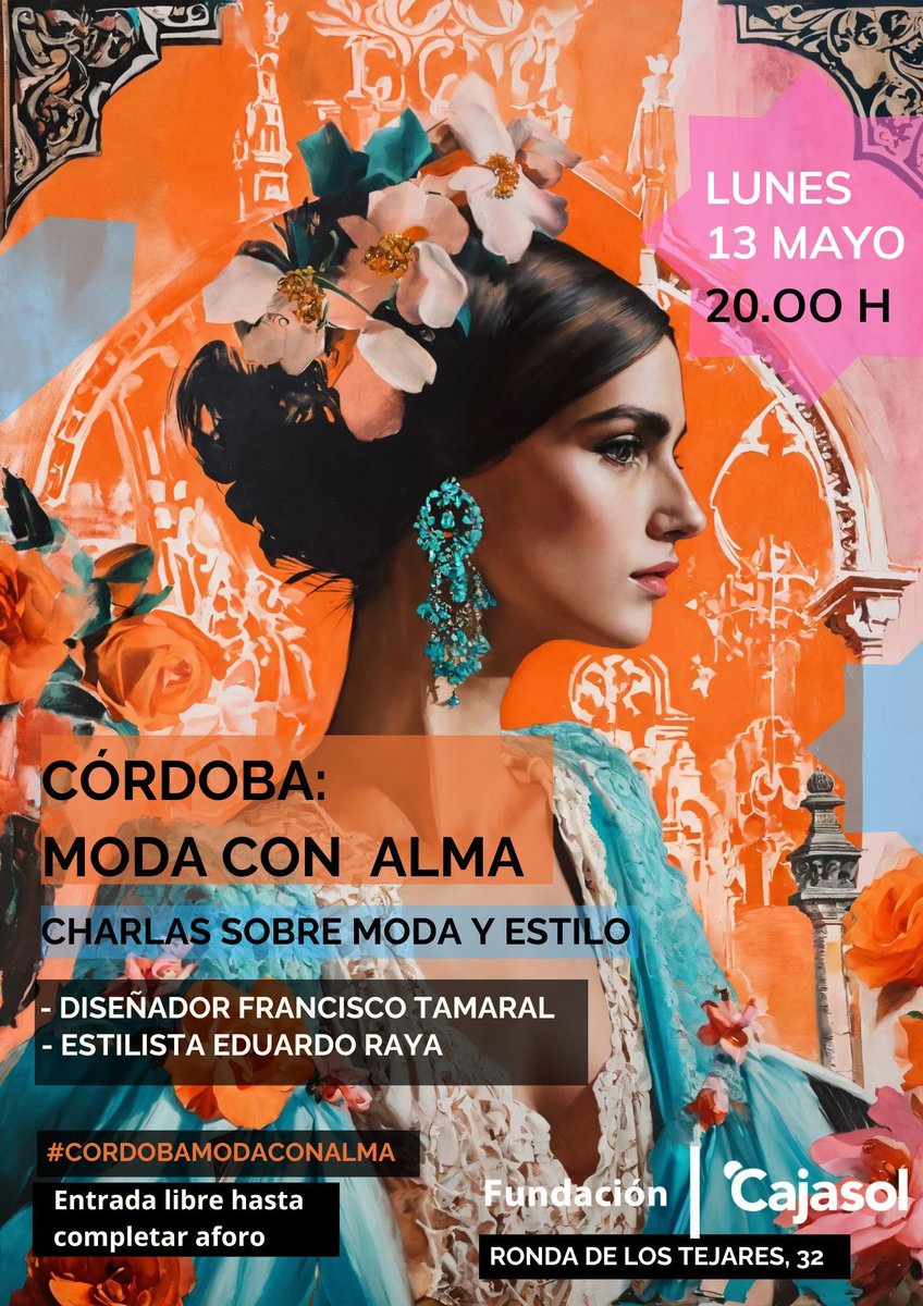 Descubre los secretos de la moda flamenca y de invitada en 'Córdoba: Moda con alma'. Aprende cómo seleccionar y combinar piezas para destacar en cualquier celebración, de la mano de @tamaral_costura, Eduardo Raya y @amaliagaroca 🗓️ Lunes 13 de mayo, 20h 🔖 Entrada libre