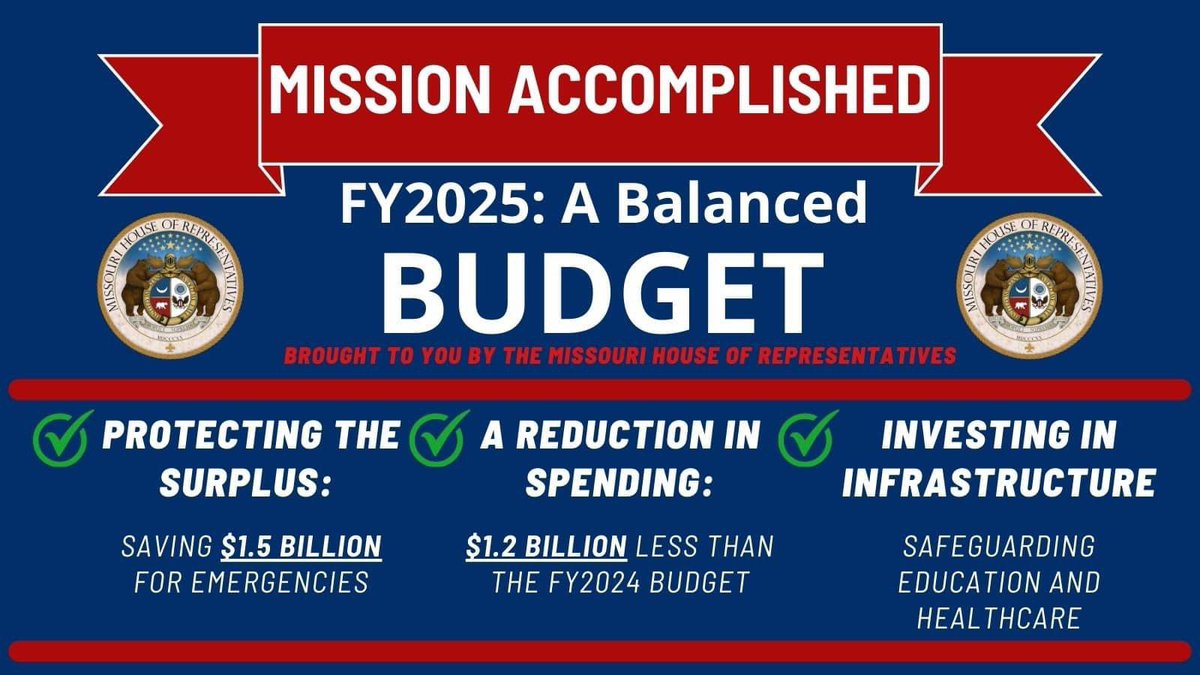 We passed the MO State Budget this week!

More funding for infrastructure here in the Northland and throughout the State! I-70, I-29 and I-35. 

More funding for Public Education & Rural Broadband!

Lot of great things in the budget and we passed a leaner budget than last year!