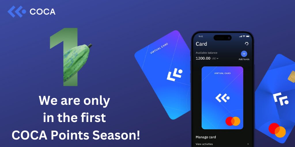🚀 Don't miss out on the COCA Points action! 🌟 
It's never too late to join the fun, especially with Season 1 just kicking off. 
Get in on the action now and start earning those rewards! 💰 
#COCA #Rewards #Season1
