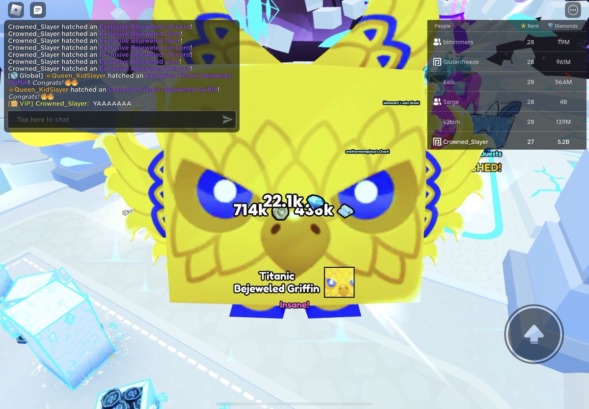 Okok, I think I'll accept the small glitch ab huge opening showing twice 😂 wooo finally! My first exclusive egg titan of new game! <a href="/BuildIntoGames/">BIG Games</a> 
#PetSimulator99 #petsim99