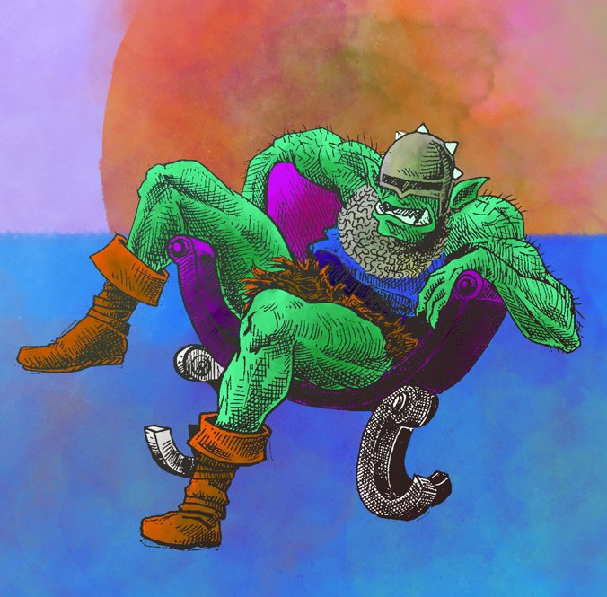 Tarmhell's tweet image. The only good orc, is a dead orc. #orc #oc #oldschool #fantasy #art