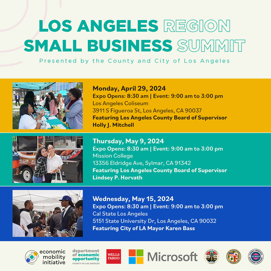 The County and City of Los Angeles cordially invite you to attend the region's ultimate Small Business Summit. To learn more and register please visit: bit.ly/49Q3Ti7