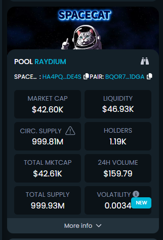 SpaceCat_CTO's tweet photo. #DEXTools has been updated, thanks to every donation on our marketing wallet! Let our investments soar along the stars 🐾🚀@DEXToolsApp https://t.co/sQFdhn463r