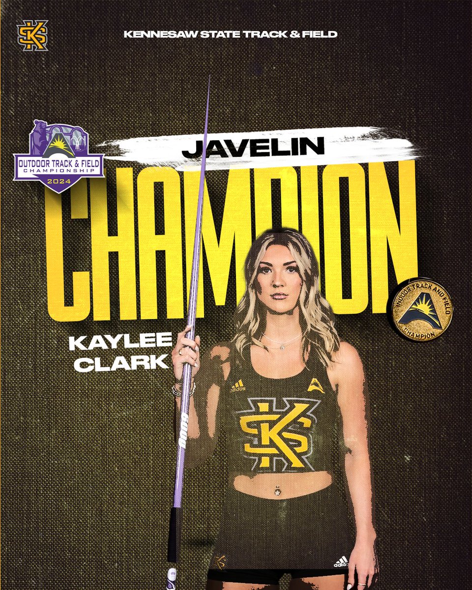 A🥇in the women's javelin!

Kaylee Clark lands a toss of 48.62m (159'6') to secure the victory. 

#HootyHoo | #ThinkBigger