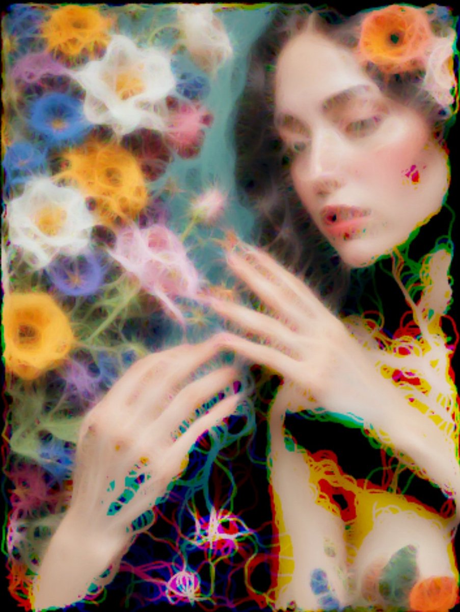 Believe not believe insatiable love is existing.. it's not necessarily to be between two humans...can be let's say love to art...or flowers, or.. anyway.. it's exciting...at least here👇 btw: it's AI, it's digipainting, and..code..yeah..
rarible.com/token/0xc91544…