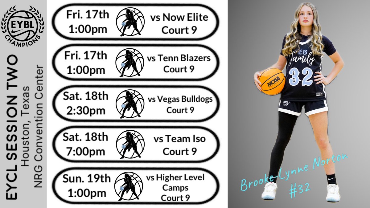 We @id3ntityelite will be at #ClashOfTheClubs (@jamberbball) for @nikegirlseycl Session Two in Houston next weekend. We finished Session One 3-2 can’t wait to play and give @CoachSnell_5 something to make some ☎️ calls about. Here’s my schedule. Coaches come check us out.