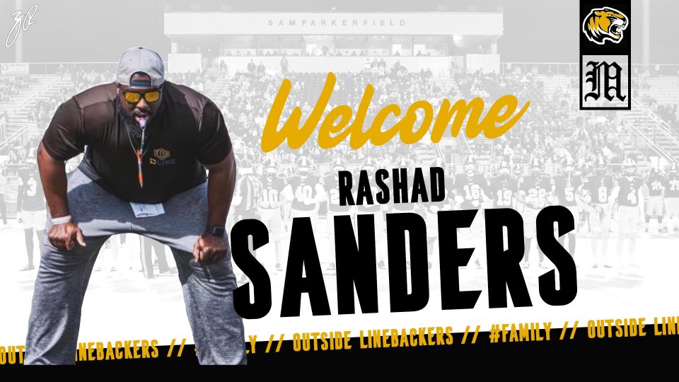 So excited for this hire! A guy I’ve coached with and one of my good friends! 

You want PASSION, ENTHUSIASM, and JUICE - this dude has it ALL!!

<a href="/CoachSanders96/">rashad sanders</a> has spent the last 6 years coaching college football and is gonna be an incredible asset to our kids!

#Family
