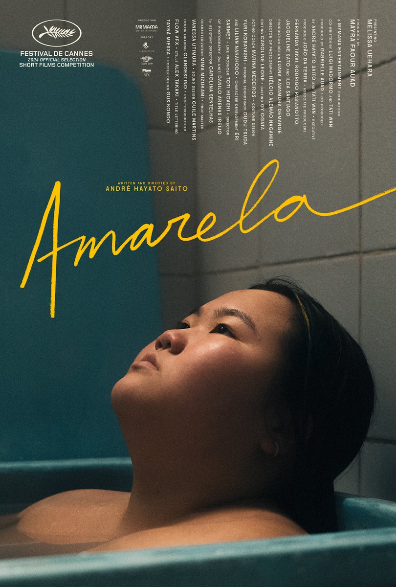 🇧🇷 First look at the official poster for Amarela, written and directed by André Hayato Saito. 💛 The film will receive its world premiere in the Short Films Competition at this year’s Cannes Film Festival. Courtesy of MyMama Entertainment. Poster designed by Gus Kondo.