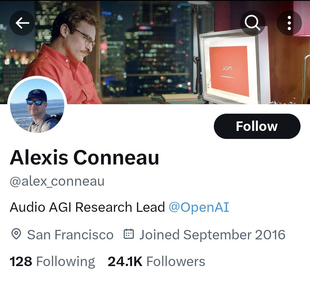 “Audio AGI” 

Let that sink in….
Oh and his cover photo…