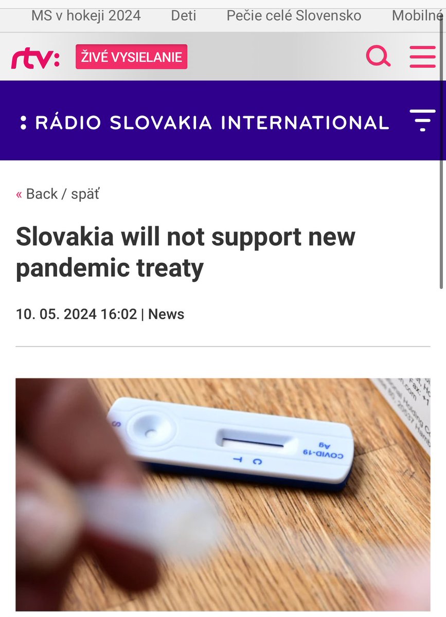 Great news from Slovakia! Slovakia says NO to the WHO! “Peter Kotlár, the Slovak Government Plenipotentiary for the COVID-19 pandemic, informed that Slovakia would not support the current version of the new pandemic treaty or the draft amendment to the International Health…