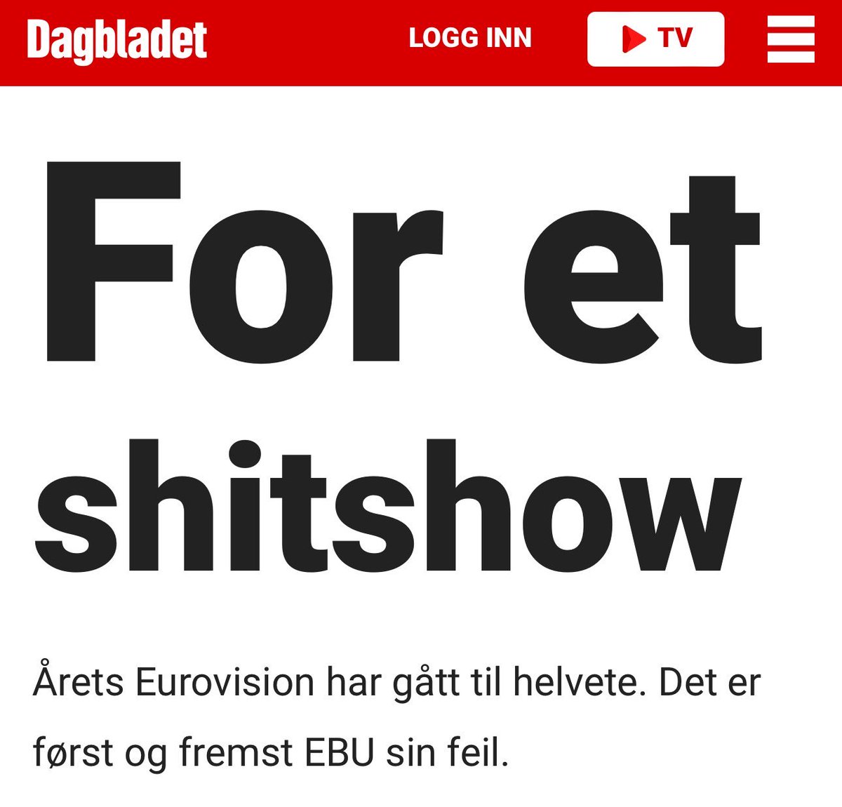 So… Eurovision is going well then
