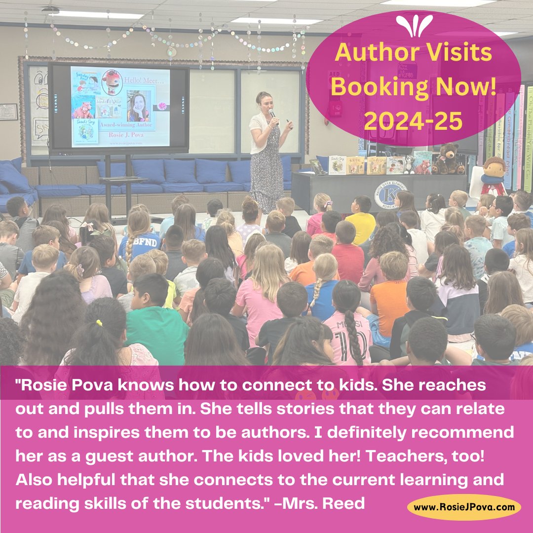 #Educators comment 'VISIT' if you're interested and get a special offer!

You can find more info about my packages at the link below, and the contact form to get in touch and reserve a date for your school:

rosiejpova.com/authorvisit.ht…

#authorvisit
#elementaryschool
#librarian