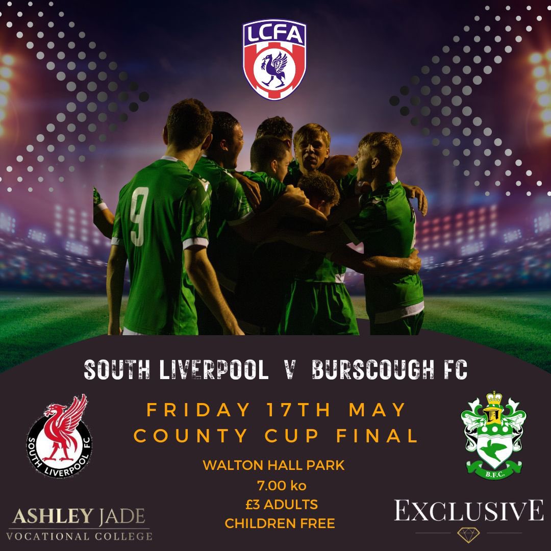Our u18s take on <a href="/SouthLplFC/">South Liverpool FC</a> in the County Cup Final this Friday 17th May!

📍Walton Hall Park
⏱️7:00pm 

Get yourselves down there and support the lads 🇳🇬💚