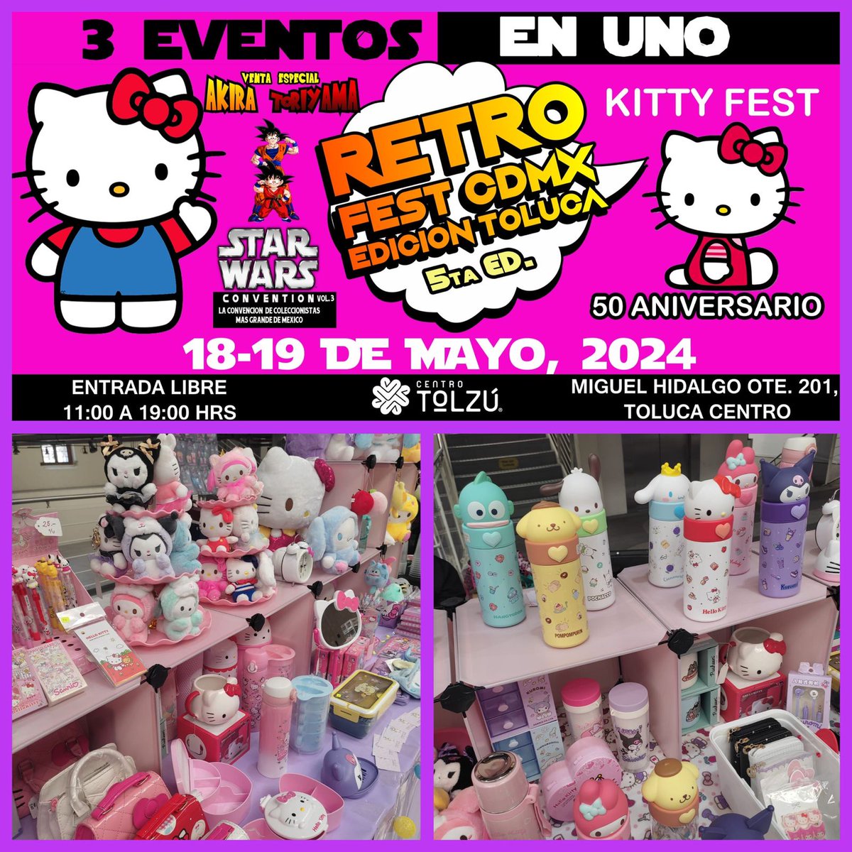 Habrá marcha imperial y también será el Kitty Fest. No falten. 18 y 19 de mayo en el Centro Tolzú, en Toluca.