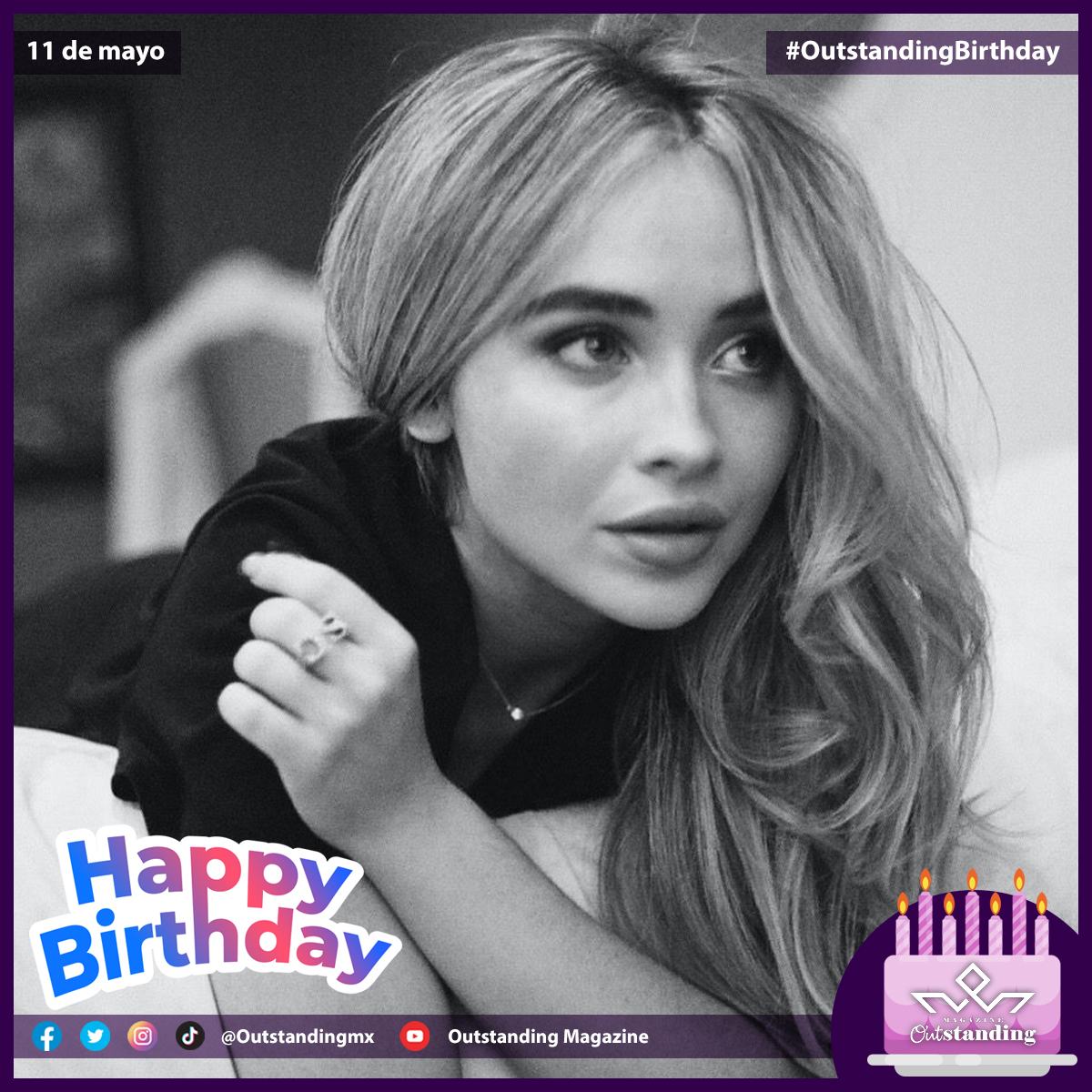 📷¡Feliz cumpleaños, Sabrina Carpenter!📷
Cantante, compositora, productora de cine y actriz estadounidense.

#OutstandingBirthday #OutstandingGirl #SabrinaCarpenter #HappyBirthdaySabrinaCarpenter