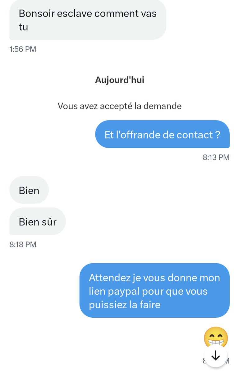 EsclaveSim's tweet photo. C'est vraiment dommage j'ai vraiment cru que j'allais enfin recevoir une offrande. #moneyslave https://t.co/lTjS5VB35l