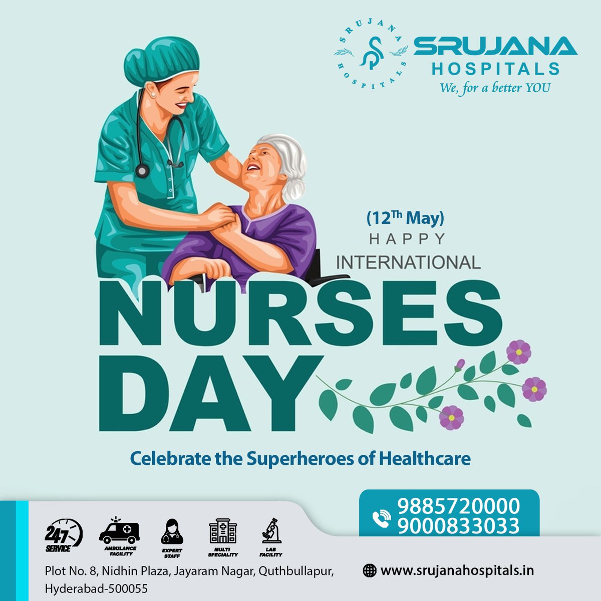 Grateful for the dedication and resilience of our nurses. Happy Nurses Day!

#InternationalNursesDay #NursesDay #SupportNursesAndMidwives #NurseLife #ThankANurse #HealthcareHeroes #NurseAppreciation #Srujanahospitals