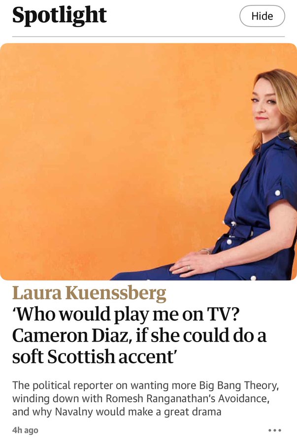Liz Truss would play Laura Kuenssberg, it's like looking at two lettuces, you can't tell them apart.