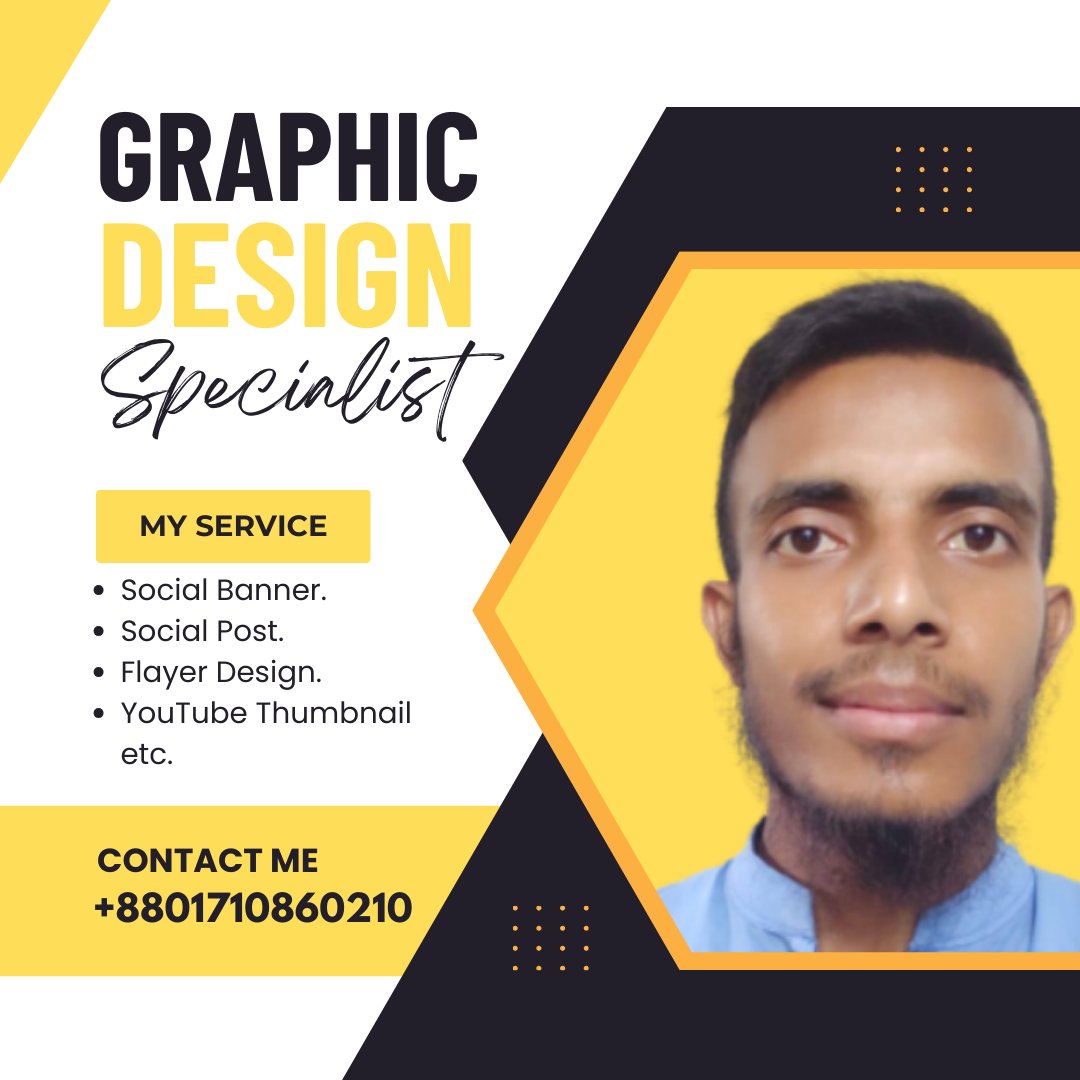 If you want to grow your business with unique design then I will help you. Because I am a Social Media Designer and I have a big team also. 
If you need free service for the first time then we will give you this service at no charge.
#graphicsdesign #socialmediadesign #postdesign