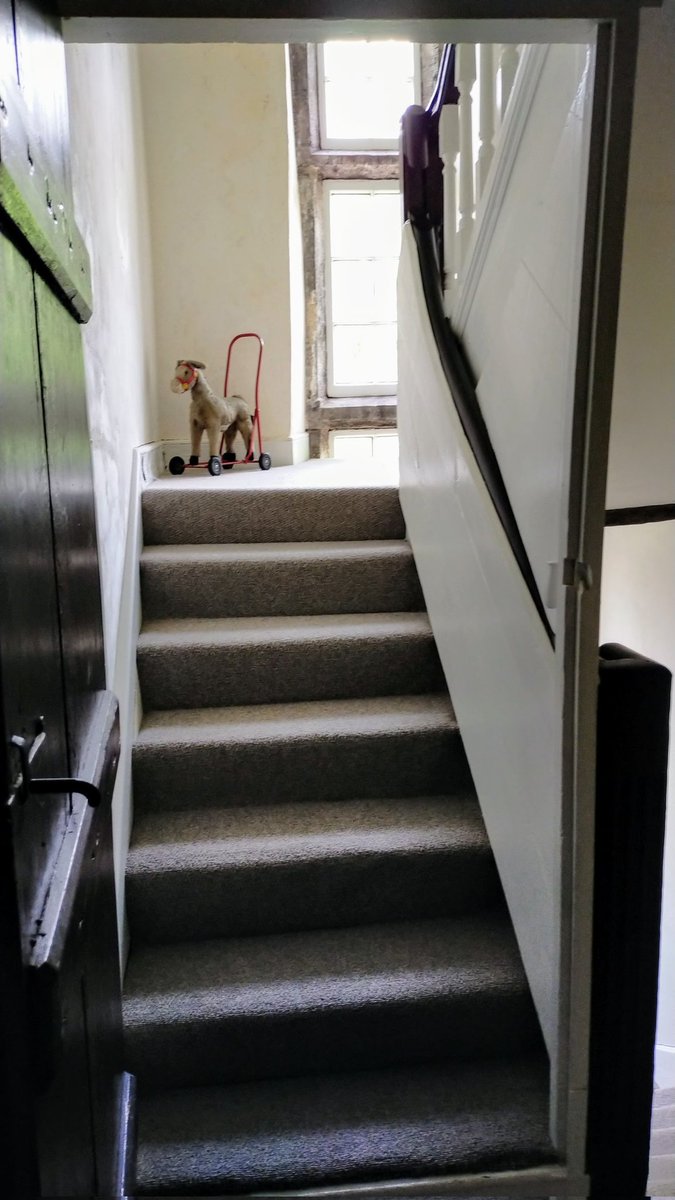 Here's a #Lunesdale staircase tower, a feature of the area. Often built on the back of existing dwellings the towers housed steps replacing early spiral staircases and ladders, creating safer access to floors above. They were status symbols, visible from afar. #StaircaseSaturday