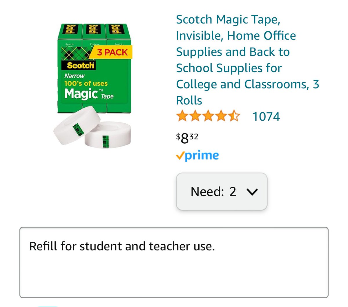 As a teacher, I strive to provide the best resources for my students, & even something as simple as Scotch Tape can make a big difference in our classroom projects. Help us #ClearTheList and support creative, organized learning! 🍎✏️ Please click here: amazon.com/wedding/regist…