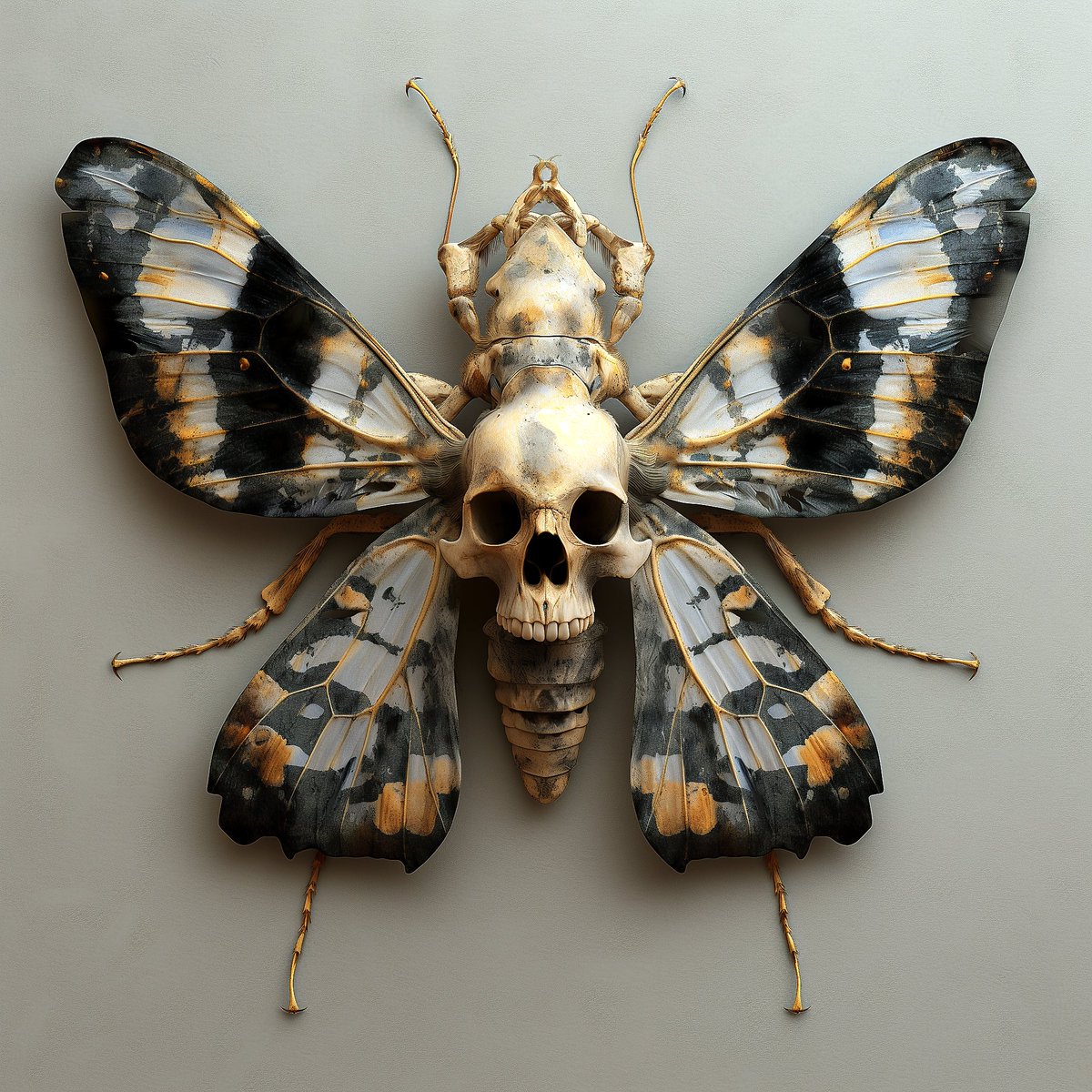 LeftyResister's tweet photo. Death's−Head Hawkmoth Memento Mori Skull #AiCommunity #GraphicArtist https://t.co/D6Ch0mcHxw
