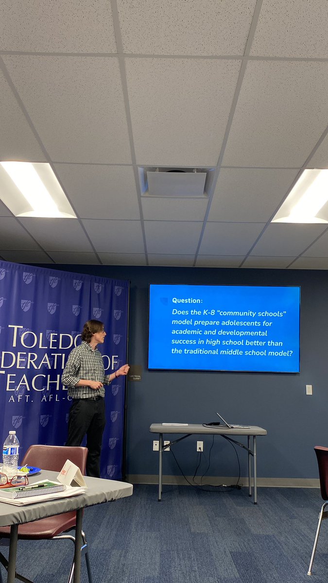 Teacher Erik Seiber from Scott High School discussing the Effective Middle School Models. @TFTunion