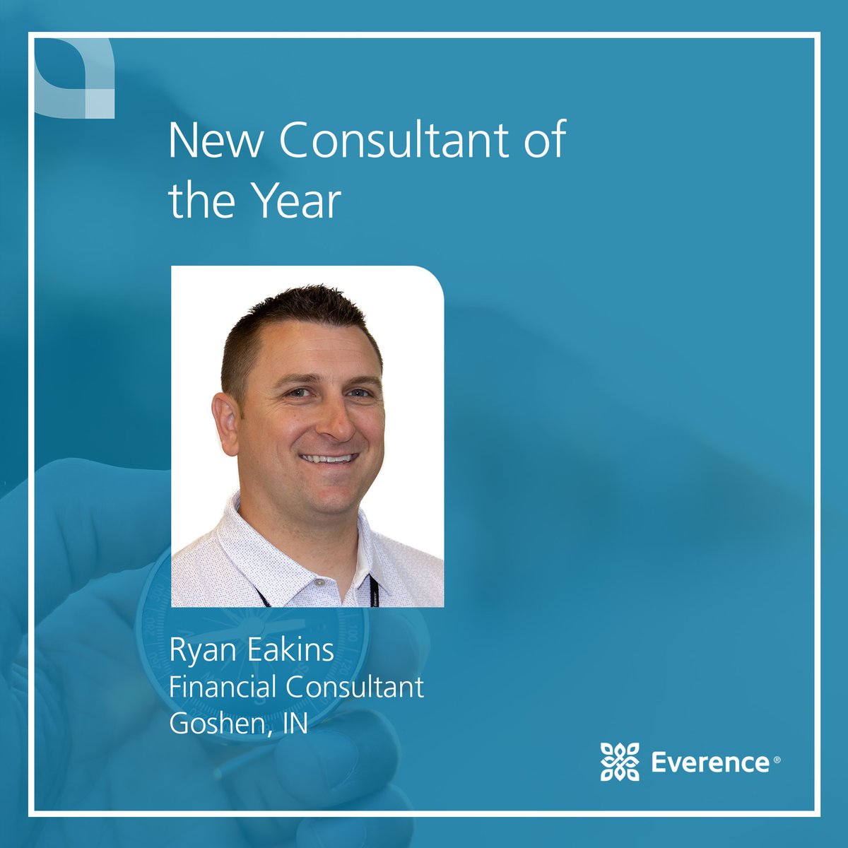 Congrats to Ryan Eakins, Financial Consultant in Goshen, IN, for winning the New Consultant of the Year award at Everence National Conference. The award recognizes his success helping individuals and organizations integrate faith and finances into their financial decisions.