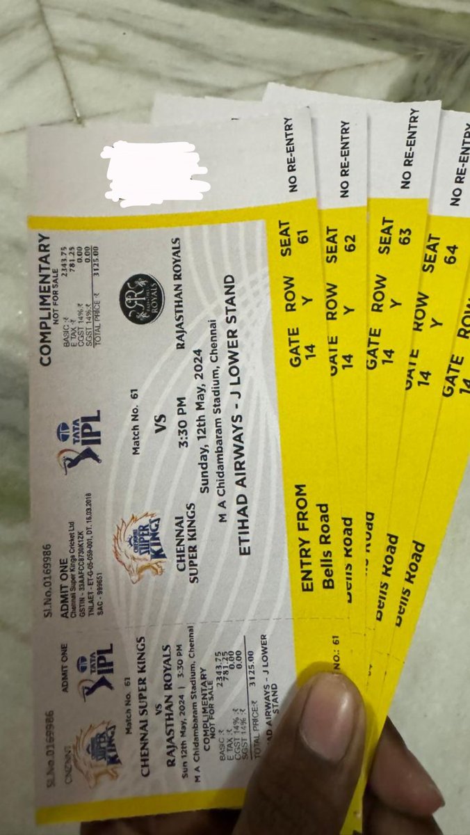assaultsethu23's tweet photo. CSK vs RR Physical Tickets Available ✅
Contact 6380191758
#CSKvRR #ipltickets #IPLCricket2024 #ChennaiSuperKings #RajasthanRoyals #DHONI𓃵 #IPL #ViratKohli #SanjuSamson #chepauk #IPLCricket2024 #RR https://t.co/fGCEzX3J7Y