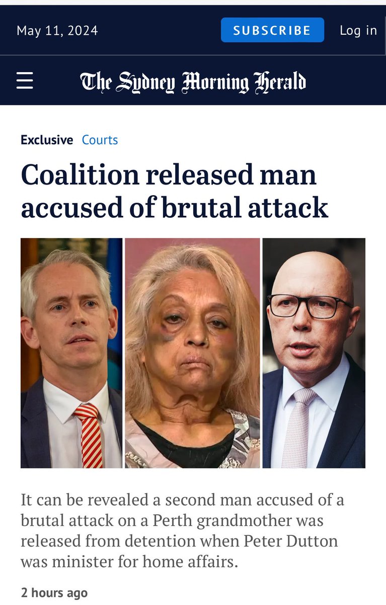 #insiders #Auspol2024 #auspol @abcnews @ABCmediawatch @ABCaustralia @TheRealPBarry
FMD I can't believe that breakfast news just had David Speers on and not one mention of the fact that Peter Dutton released one of the people who allegedly assaulted the Perth grandmother🤬