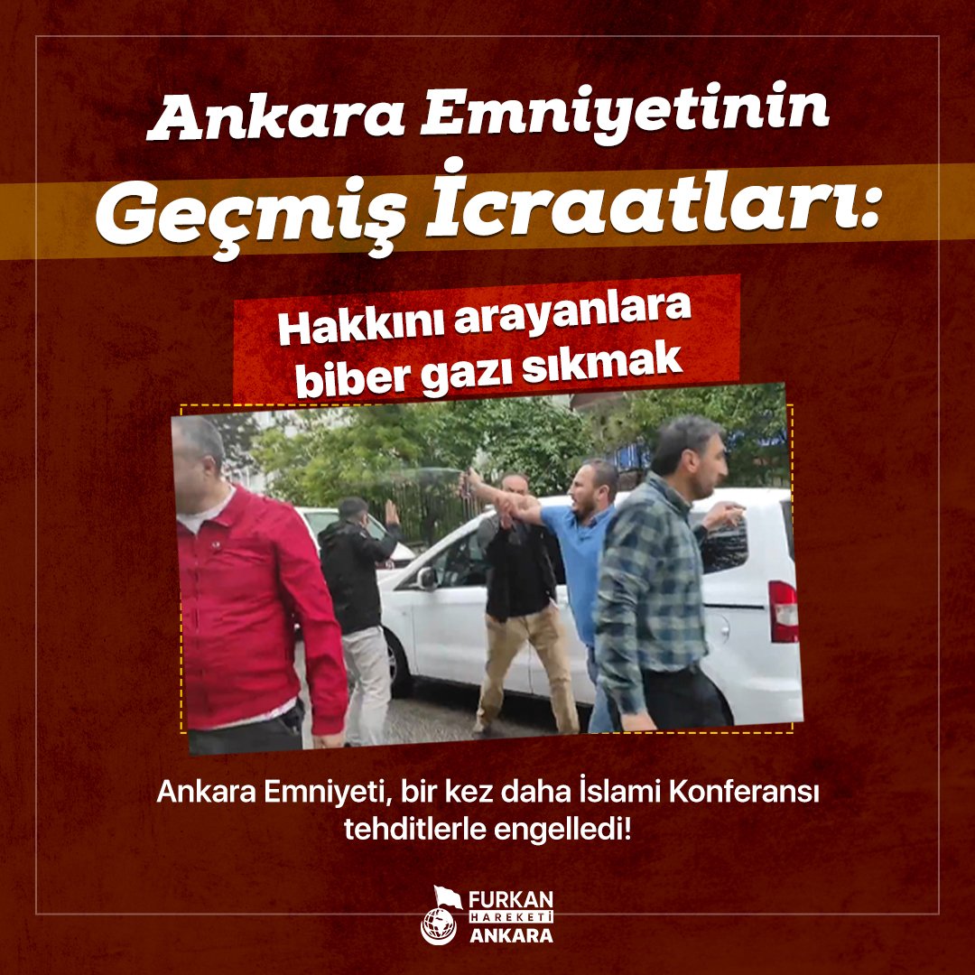 Hakkını arayan vatandaşlara 'Sen mi vatandaşsın be!' diyen @EmniyetAnkara insanlara zulmetmekle adını daha kötü duyurmaya devam ediyor! Bu yaptığı zulmü daima duyuracağız! 

DiniKonferansa TehditVeEngel
#AnkaraEmniyeti