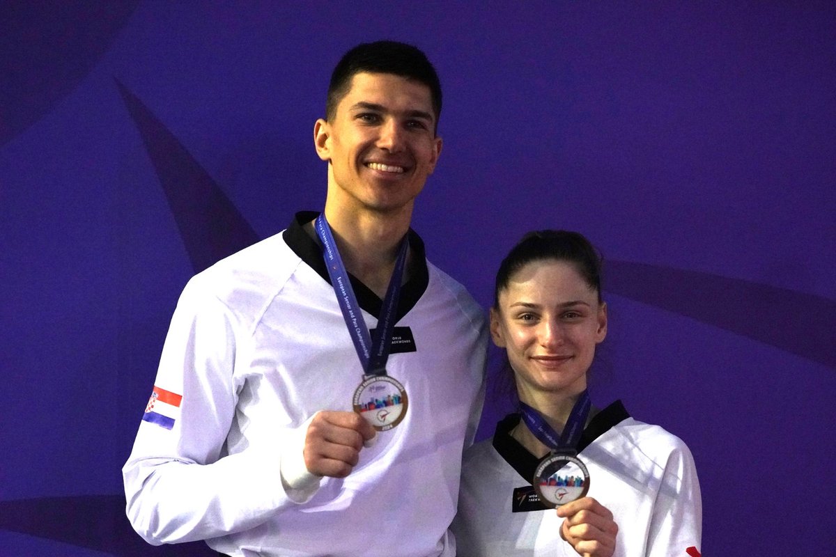 Imamo europskog prvaka i prvakinju u taekwondou 🥇🥇 Lena Stojković (-46kg) je na EP-u u Beogradu osvojila šesto zlato u nizu s nekog velikog natjecanja. 👏 Toni Kanaet (-80kg), brončani olimpijac, postao je drugi put prvak Europe i to bez izgubljene runde 💪. Čestitke!❤️🤍