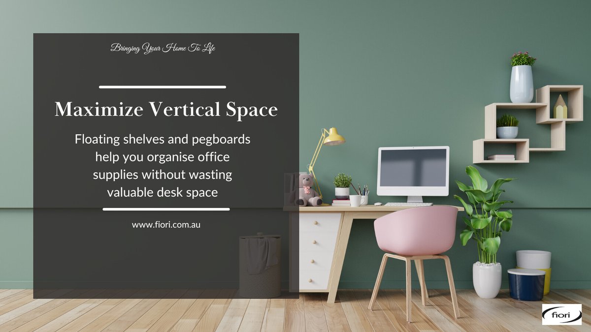Fiori_aus's tweet image. Maximize Vertical Space: 
Floating shelves and pegboards help you organise office supplies without wasting valuable desk space. Perfect for small home offices! 
#VerticalStorage #HomeOffice