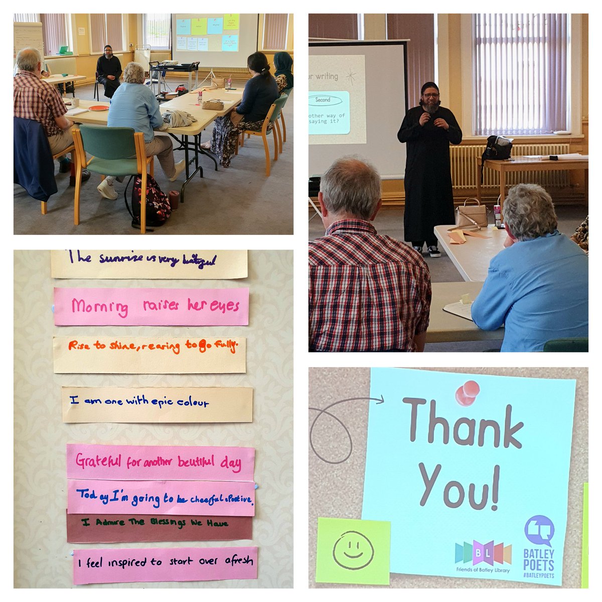 Batley Poets (@batleypoets) on Twitter photo A fantastic workshop today in partnership with <a href="/FriendsBatleyL/">Friends of Batley Library</a>
A big thanks to <a href="/muhmdibneahmd/">Mohamed Saloo</a> for leading the workshop and freeing our writing skills! A fantastic workshop today in partnership with <a href="/FriendsBatleyL/">Friends of Batley Library</a>
A big thanks to <a href="/muhmdibneahmd/">Mohamed Saloo</a> for leading the workshop and freeing our writing skills!