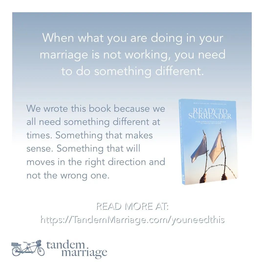 You and your spouse can be critical of every little thing that bugs you about each other or you can try to enjoy every precious moment together. Which will you choose? The choice really is yours! TandemMarriage.com/start