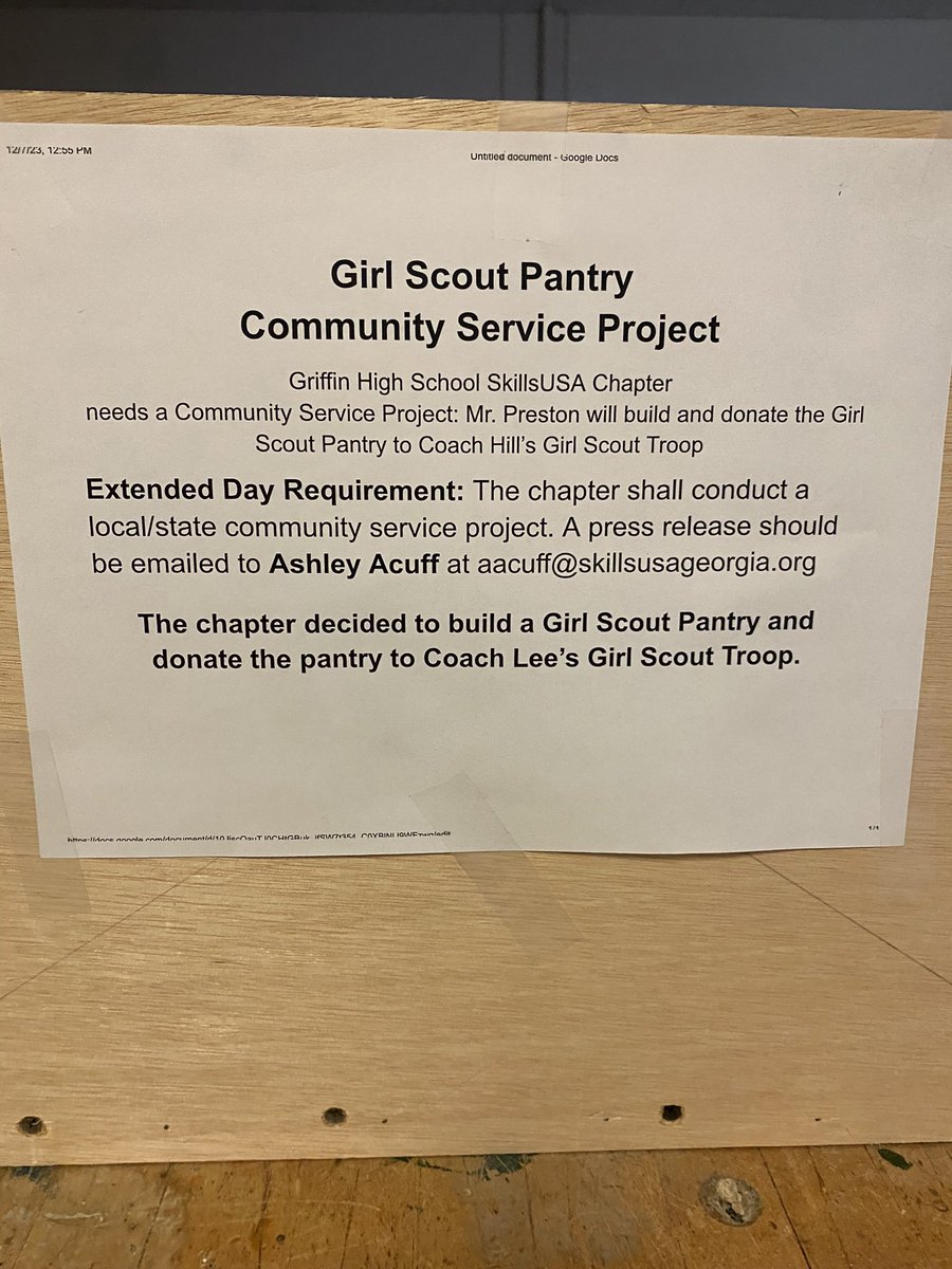 Thank You Griffin High School… Girl Scouts Troop 20520 Mr. Preston (a few members)