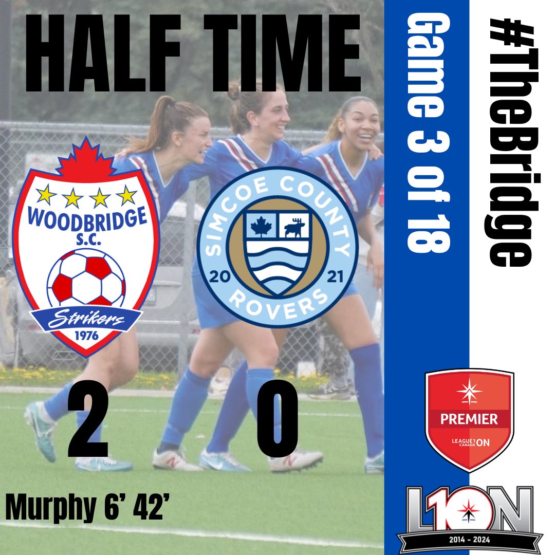 Halftime in Barrie and we are up by two courtesy of Samantha Murphy! #TheBridge x #L1OLive