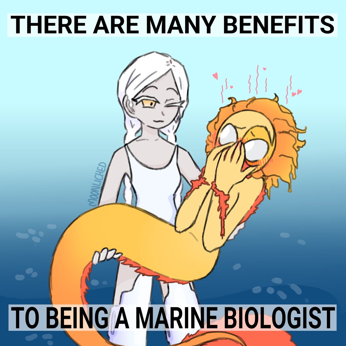 moonliched's tweet photo. oh to be a mermaid held in the strong arms of a diver #fnafsun #mersun https://t.co/9xJoYNsv3O