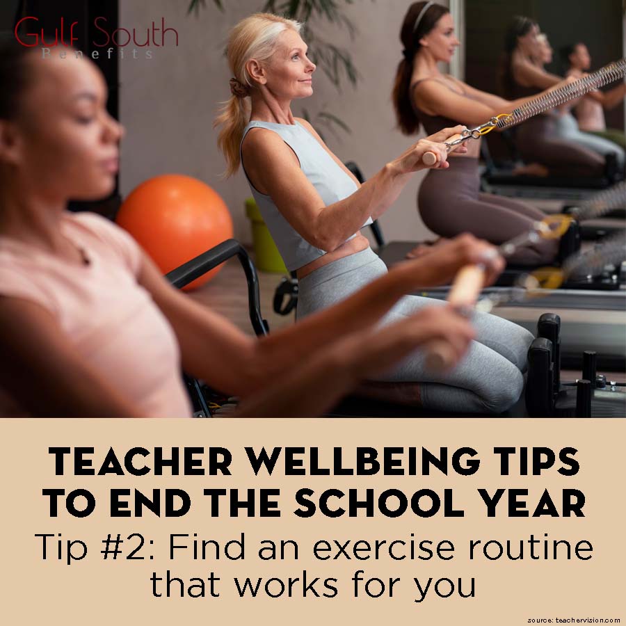 Simple exercise outside of school can help when things feel a little frantic before summer. Towards the end of the year, when the weather is warmer, getting outdoors improves mood & supports mental health. (teacher vision .com) 337-656-3256 gulfsouthbenefits.com